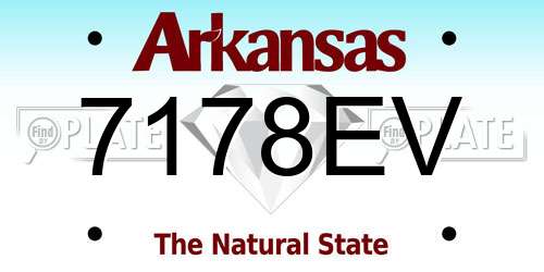 7178EV Arkansas License Plate