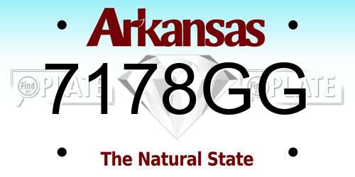 7178GG Arkansas License Plate