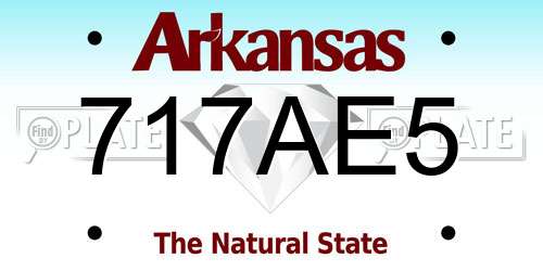 717AE5 Arkansas License Plate