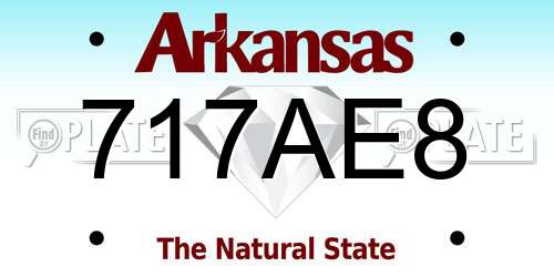 717AE8 Arkansas License Plate