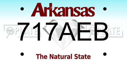 717AEB Arkansas License Plate