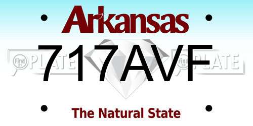 717AVF Arkansas License Plate