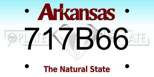 717B66 Arkansas License Plate