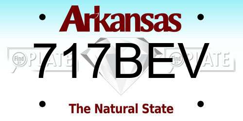 717BEV Arkansas License Plate