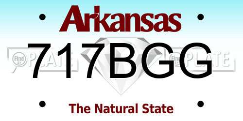 717BGG Arkansas License Plate
