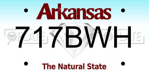 717BWH Arkansas License Plate