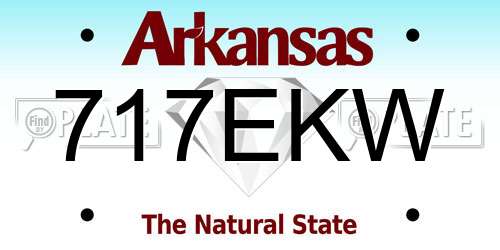 717EKW Arkansas License Plate