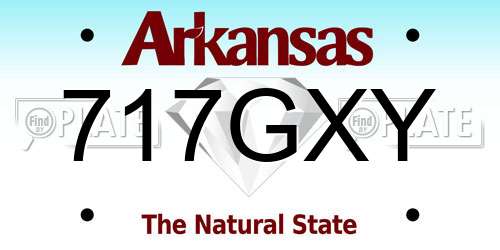 717GXY Arkansas License Plate