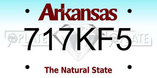 717KF5 Arkansas License Plate