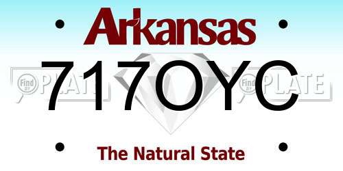 717OYC Arkansas License Plate
