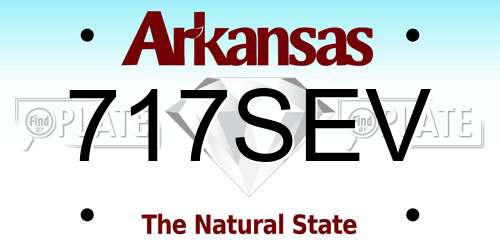 717SEV Arkansas License Plate