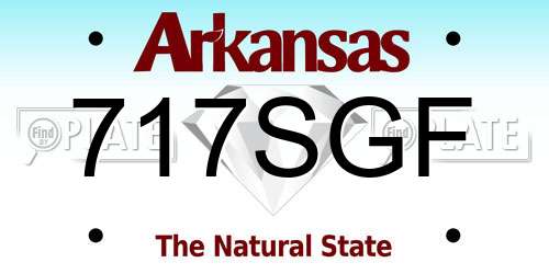 717SGF Arkansas License Plate