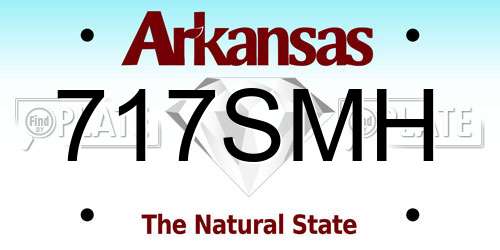 717SMH Arkansas License Plate