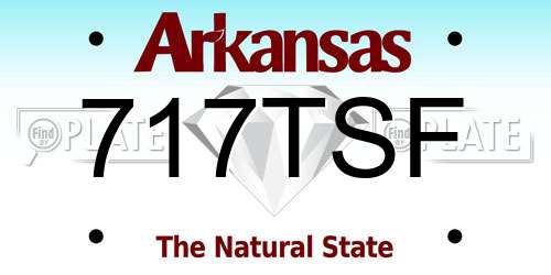 717TSF Arkansas License Plate