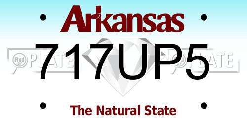 717UP5 Arkansas License Plate