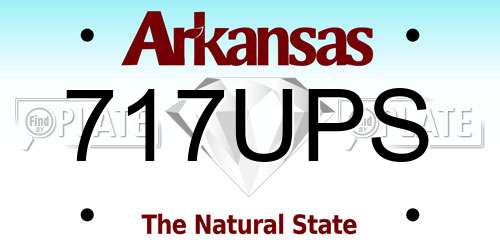 717UPS Arkansas License Plate
