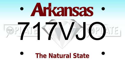 717VJO Arkansas License Plate