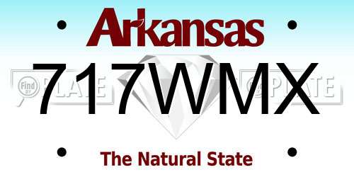 717WMX Arkansas License Plate