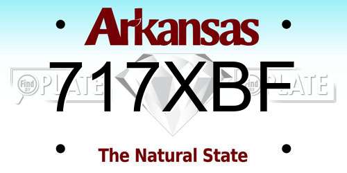 717XBF Arkansas License Plate