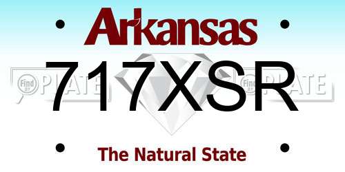 717XSR Arkansas License Plate