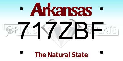 717ZBF Arkansas License Plate