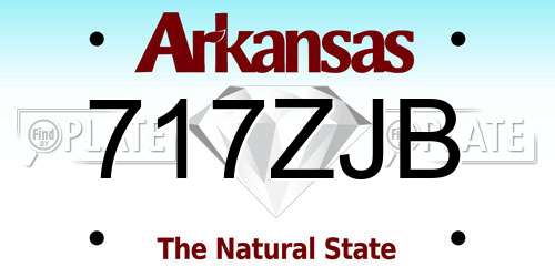 717ZJB Arkansas License Plate