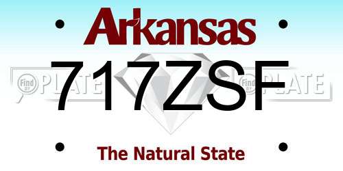 717ZSF Arkansas License Plate