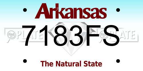 7183FS Arkansas License Plate