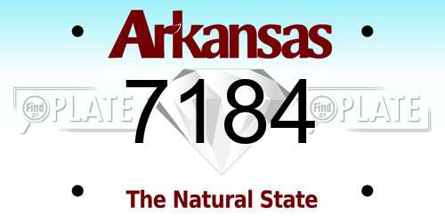 7184 Arkansas License Plate