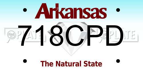 718CPD Arkansas License Plate