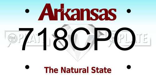 718CPO Arkansas License Plate