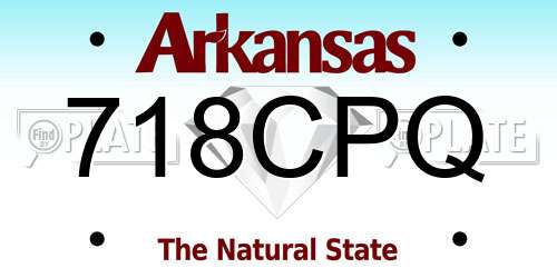 718CPQ Arkansas License Plate