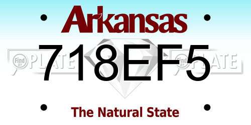 718EF5 Arkansas License Plate