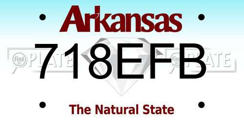 718EFB Arkansas License Plate