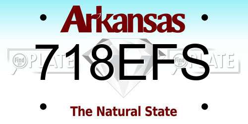 718EFS Arkansas License Plate