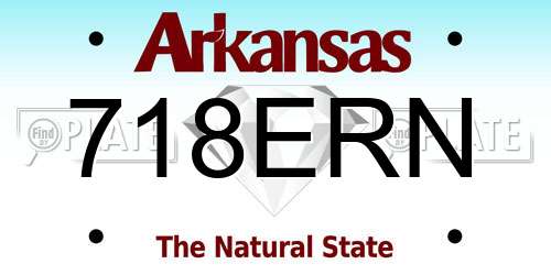 718ERN Arkansas License Plate