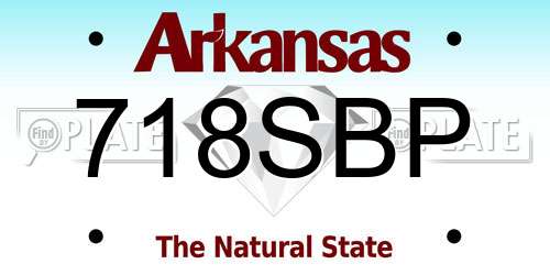718SBP Arkansas License Plate