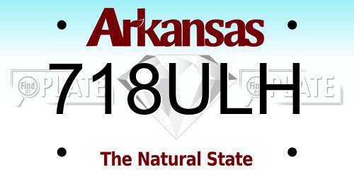 718ULH Arkansas License Plate