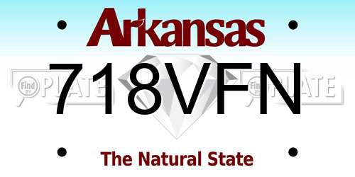 718VFN Arkansas License Plate