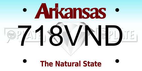718VND Arkansas License Plate