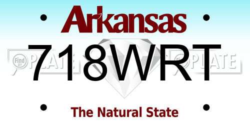 718WRT Arkansas License Plate