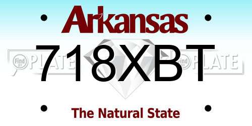 718XBT Arkansas License Plate
