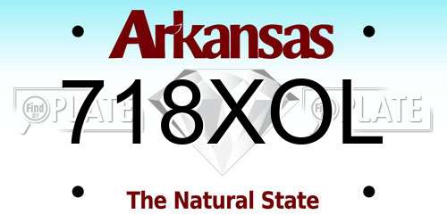 718XOL Arkansas License Plate