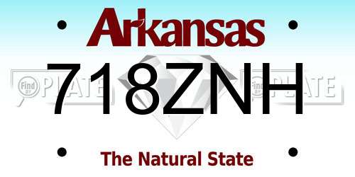 718ZNH Arkansas License Plate
