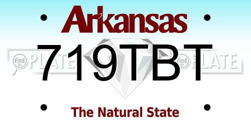 719TBT Arkansas License Plate