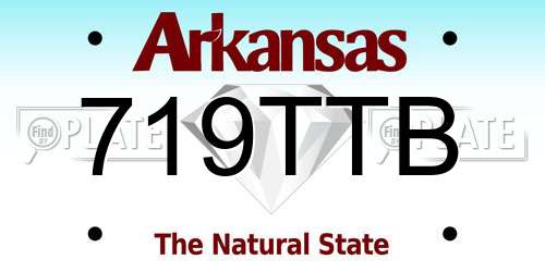 719TTB Arkansas License Plate