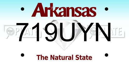 719UYN Arkansas License Plate