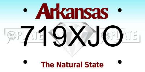719XJO Arkansas License Plate