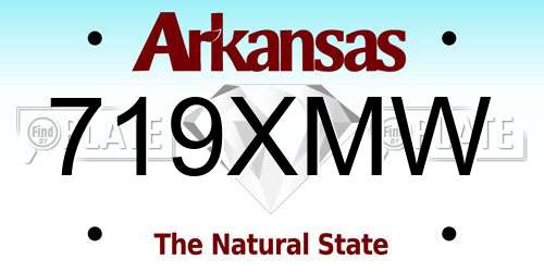 719XMW Arkansas License Plate