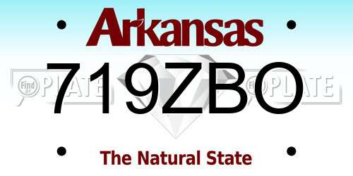 719ZBO Arkansas License Plate